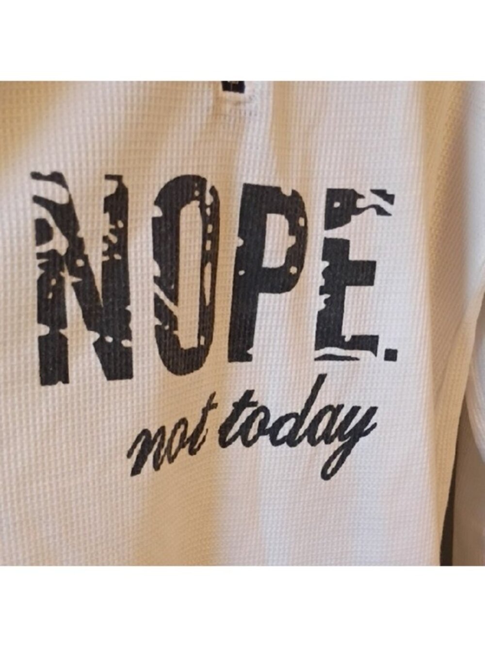 White and Black Shirt with Zipper Detail - Picture 3 of 6